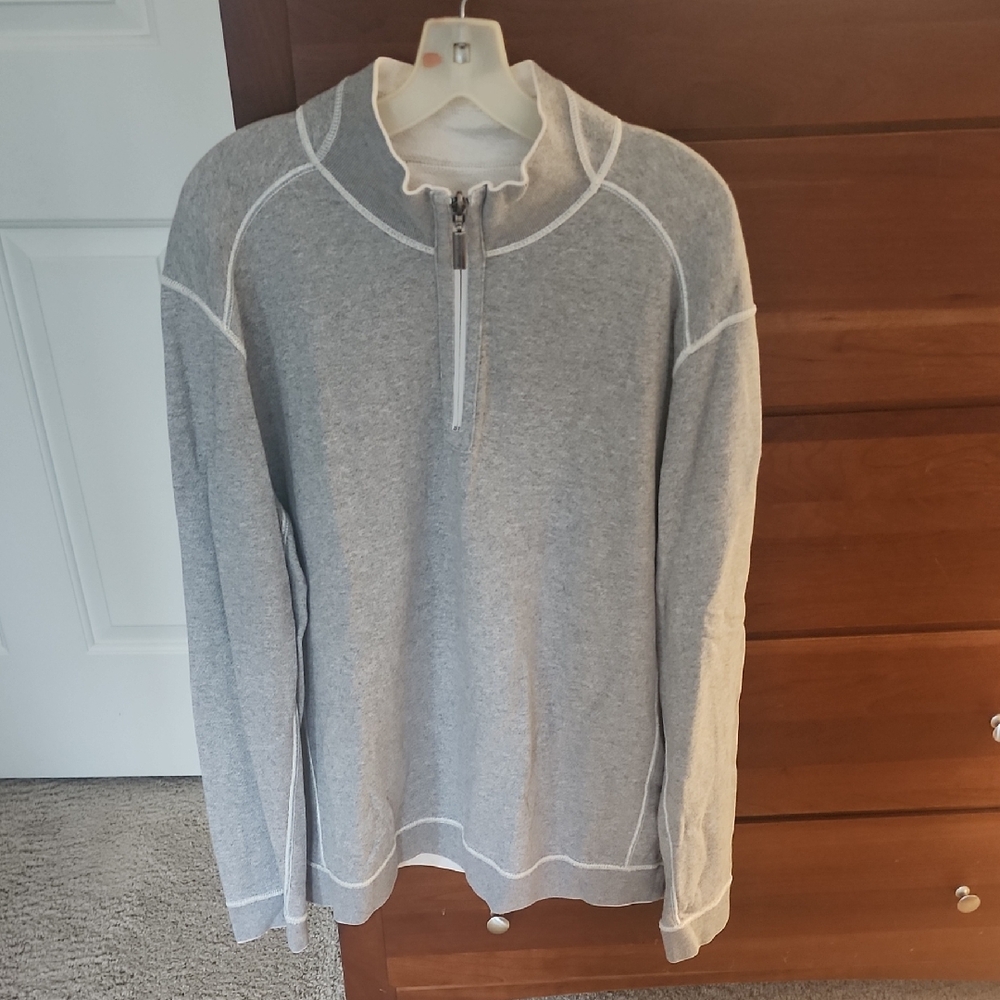 Tommy Bahama Gray Zip-Up Sweater